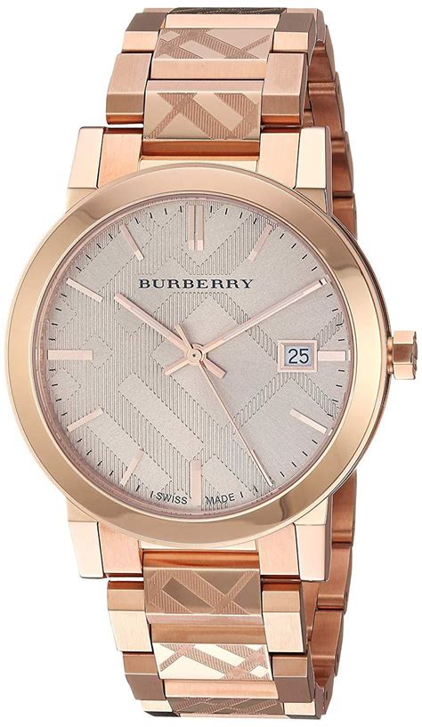 burberry rose gold tone stainless steel watch|men's burberry watch sale.